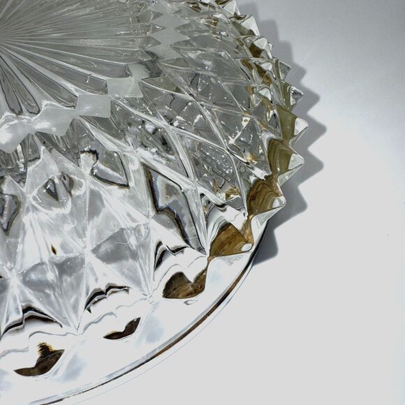 Vintage Celtic cut Crystal Bowl Silver Plated Rim Made in England Heavy - Picture 11 of 12